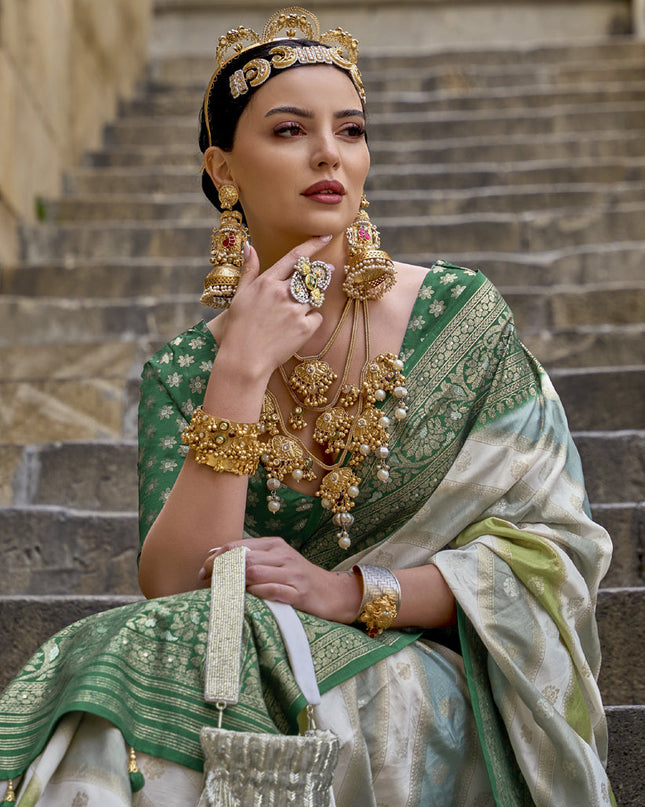 Multicolor Silk Zari Woven Saree