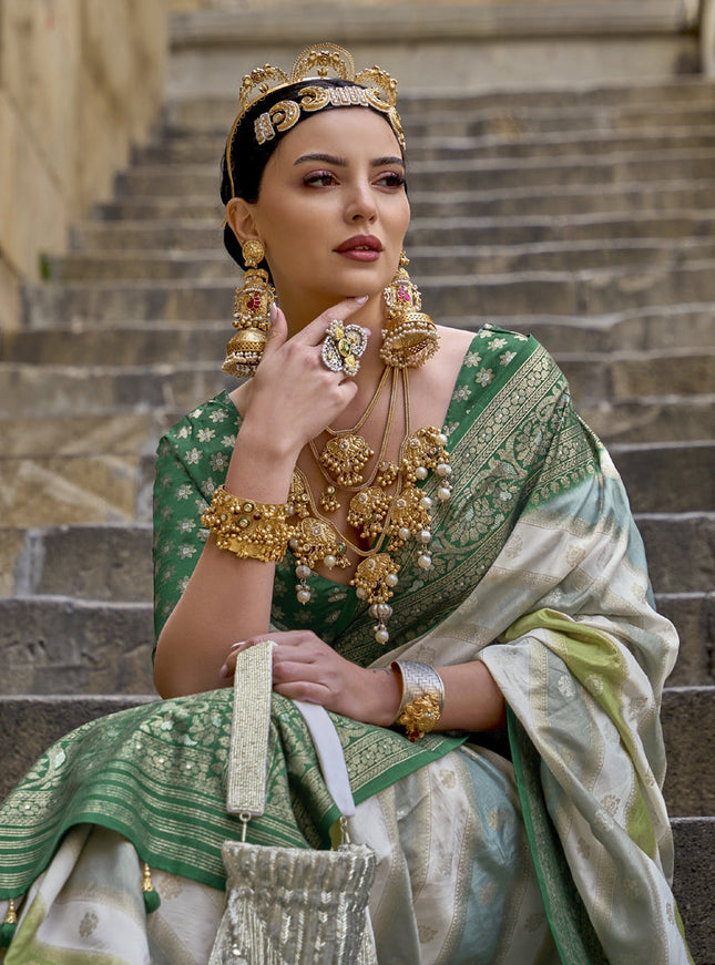 Multicolor Silk Zari Woven Saree