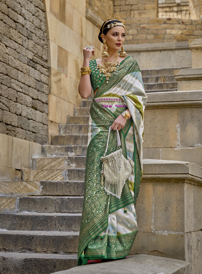 Multicolor Silk Zari Woven Saree