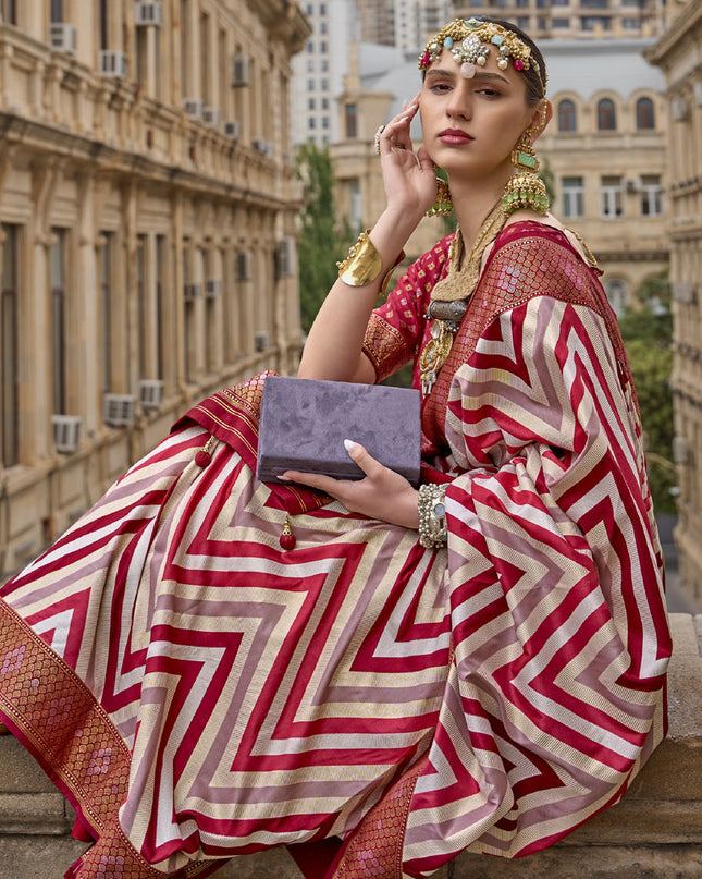 Multicolor Silk Zari Woven Saree