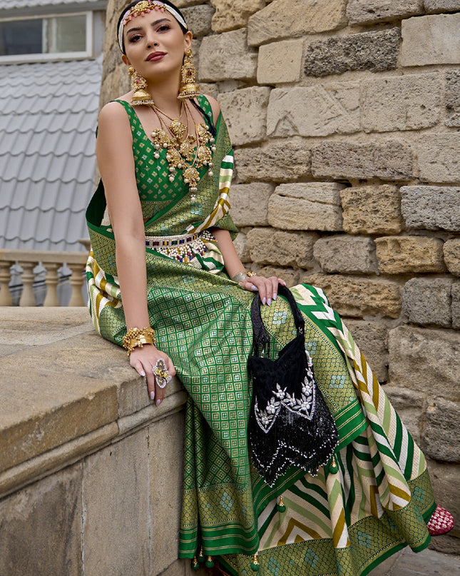 Multicolor Silk Zari Woven Saree