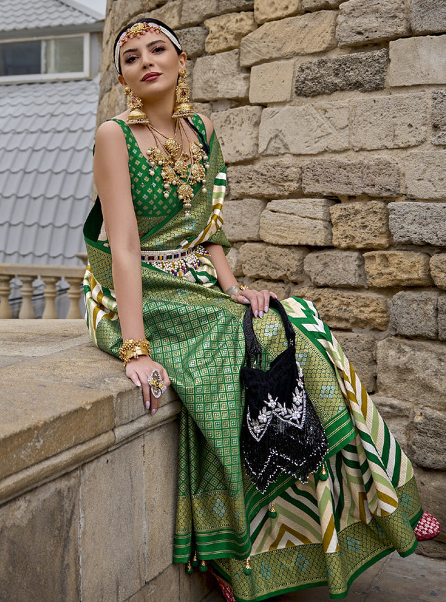 Multicolor Silk Zari Woven Saree