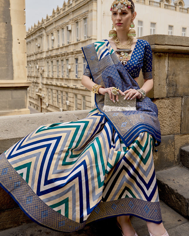 Multicolor Silk Zari Woven Saree