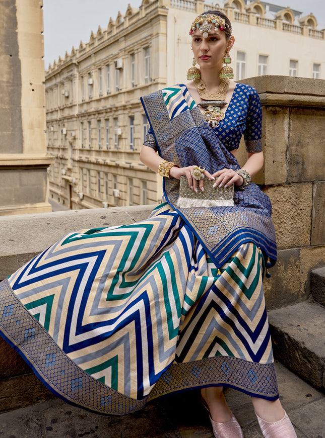 Multicolor Silk Zari Woven Saree