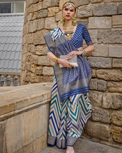 Multicolor Silk Zari Woven Saree