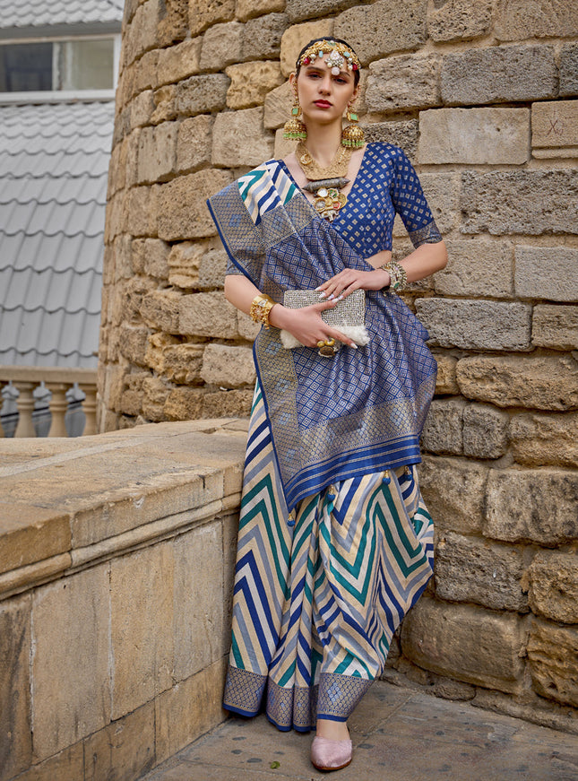 Multicolor Silk Zari Woven Saree