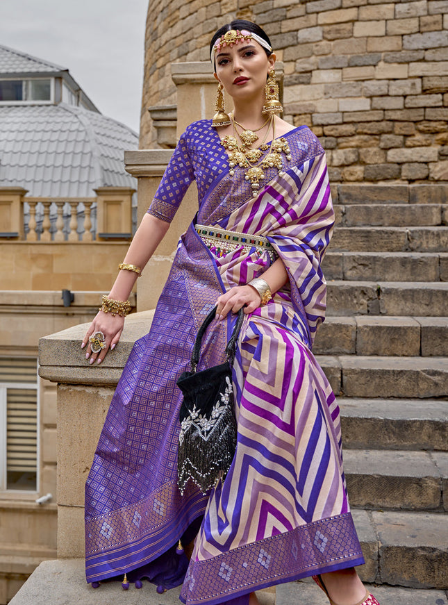 Multicolor Silk Zari Woven Saree