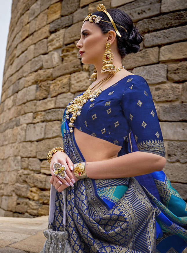 Multicolor Silk Zari Woven Saree