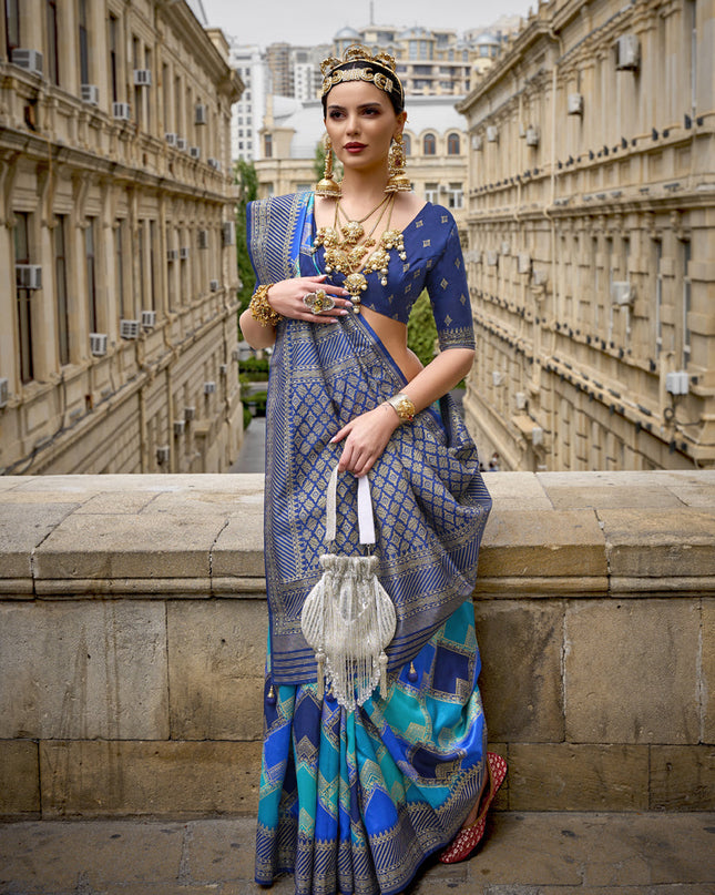 Multicolor Silk Zari Woven Saree