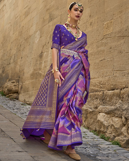 Multicolor Silk Zari Woven Saree