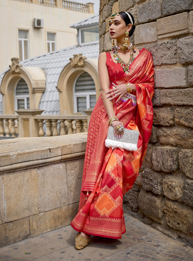 Multicolor Silk Zari Woven Saree