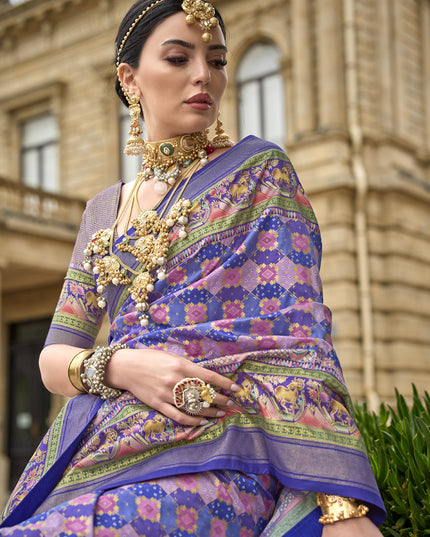 Multicolor Embellished Silk Saree