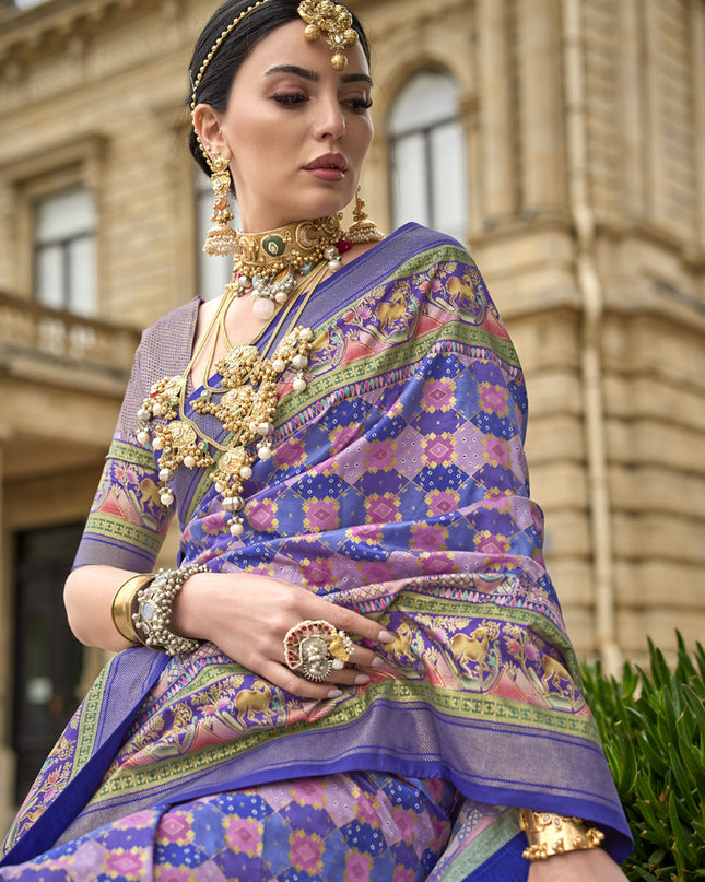 Multicolor Embellished Silk Saree