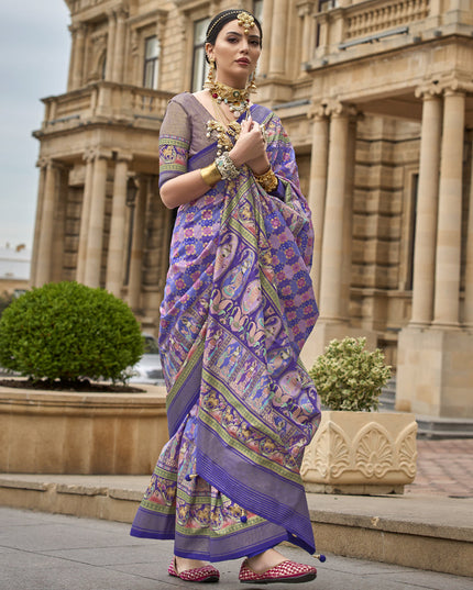Multicolor Embellished Silk Saree