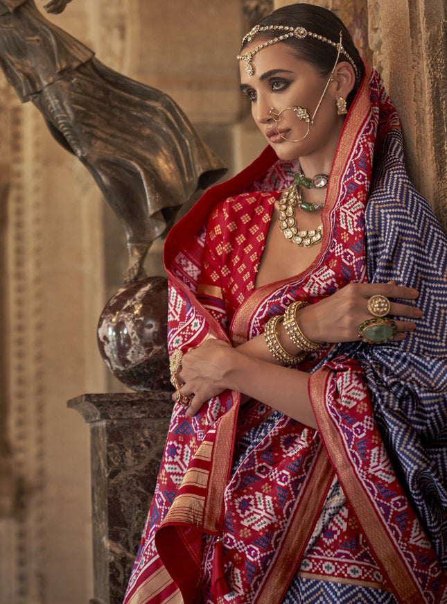 Indigo Blue Banarasi Weaving Silk Saree for Ceremonial