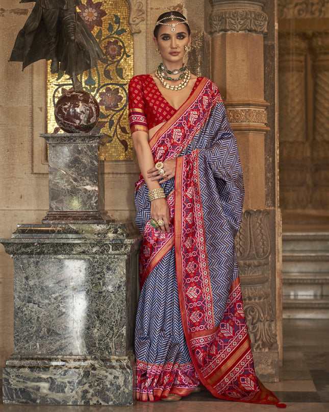 Indigo Blue Banarasi Weaving Silk Saree for Ceremonial