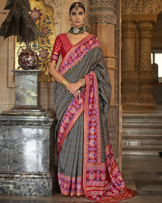 Black Banarasi Weaving Silk Saree for Ceremonial