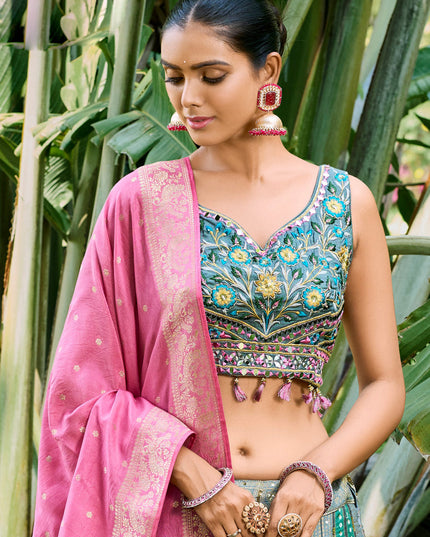 Multicolor Silk Readymade Designer Lehenga Choli