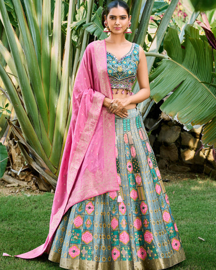 Multicolor Silk Readymade Designer Lehenga Choli