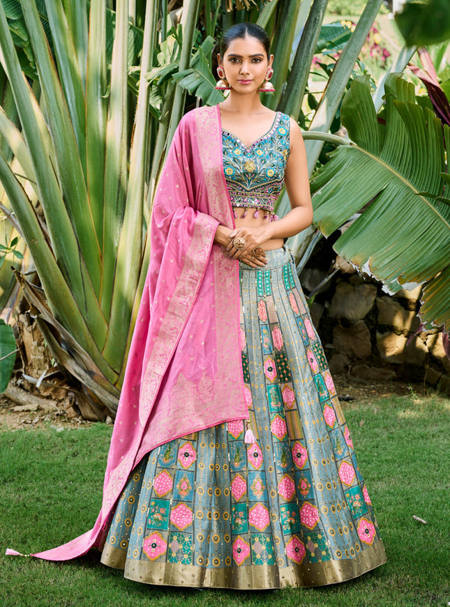 Multicolor Silk Readymade Designer Lehenga Choli