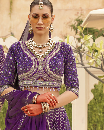 Purple Viscose Silk Designer Lehenga Choli