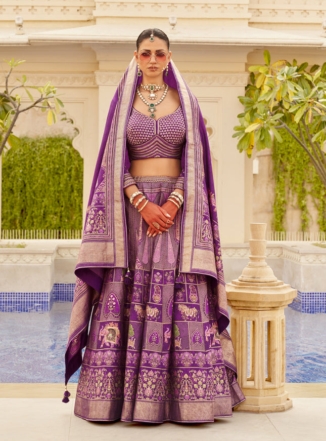 Magenta Viscose Silk Designer Lehenga Choli