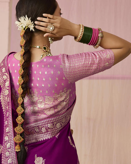 Magenta Dola Viscose Silk Woven Wedding Saree