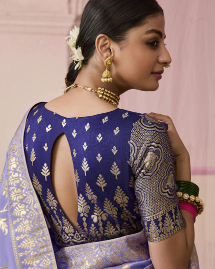 Lavender Dola Viscose Silk Woven Wedding Saree