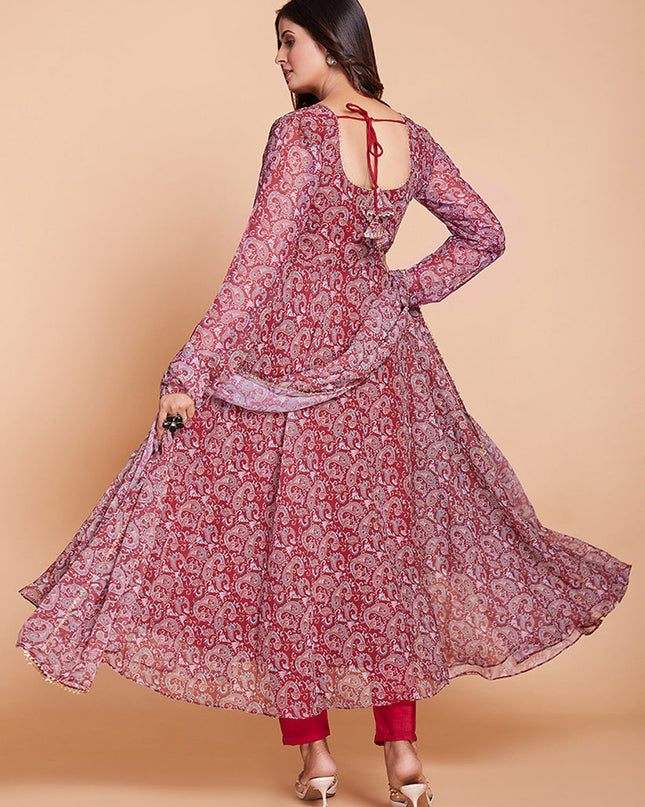 Maroon Readymade Pant Kameez Suit