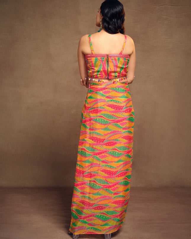 Golden Yellow Chinnon Silk Co-Ord Set