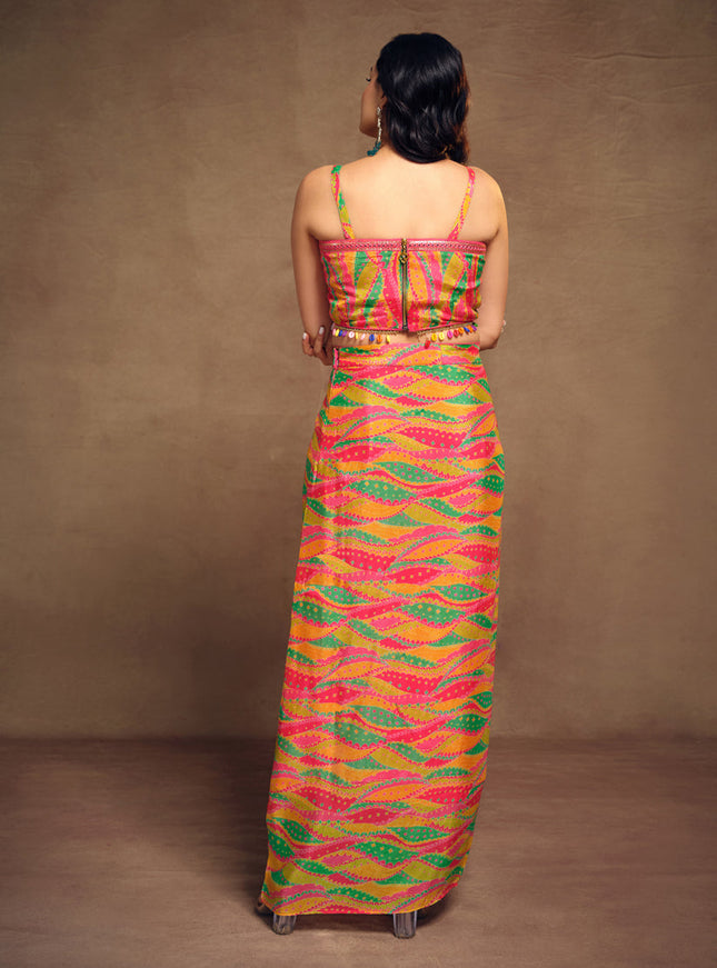 Golden Yellow Chinnon Silk Co-Ord Set