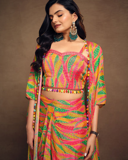 Golden Yellow Chinnon Silk Co-Ord Set