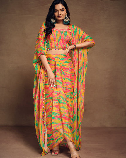 Golden Yellow Chinnon Silk Co-Ord Set