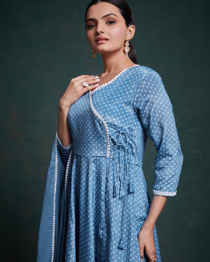 Sky Blue Readymade Festival Wear Suit