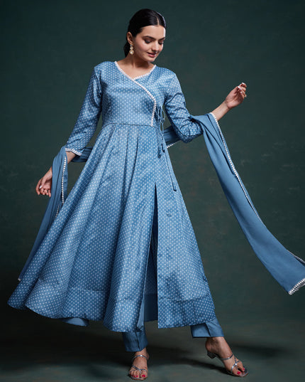 Sky Blue Readymade Festival Wear Suit