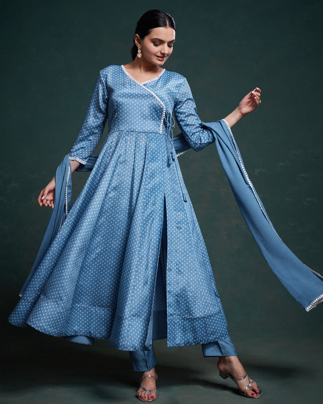 Sky Blue Readymade Festival Wear Suit