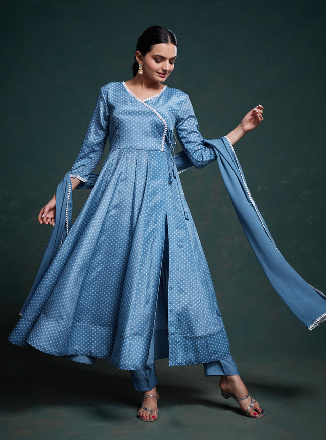 Sky Blue Readymade Festival Wear Suit