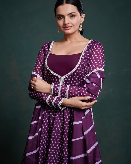 Purple Readymade Festival Wear Suit