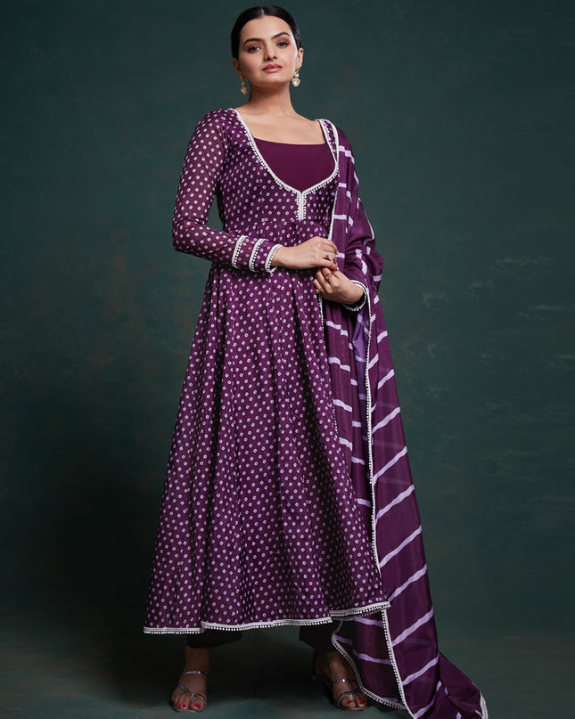 Purple Readymade Festival Wear Suit