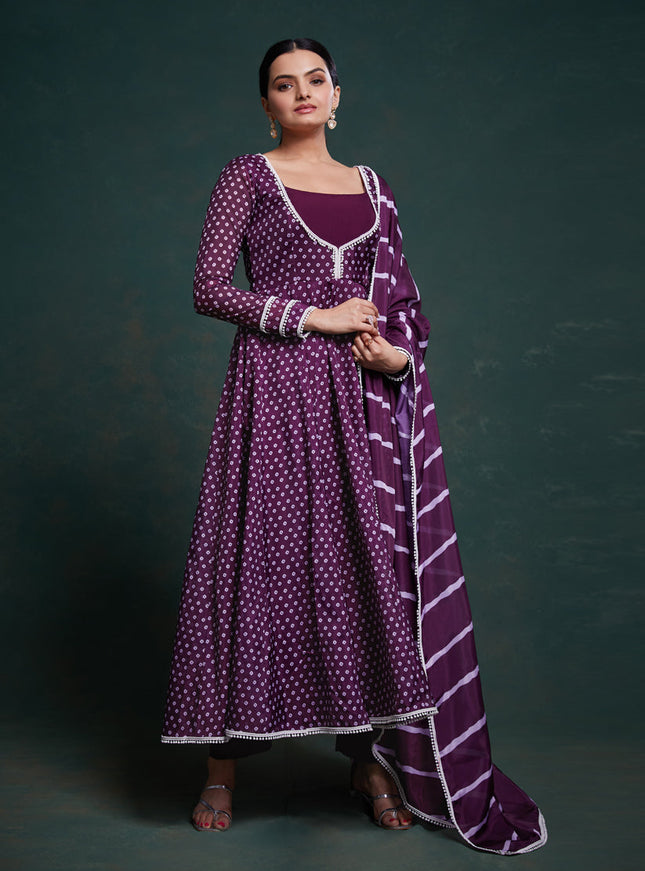 Purple Readymade Festival Wear Suit