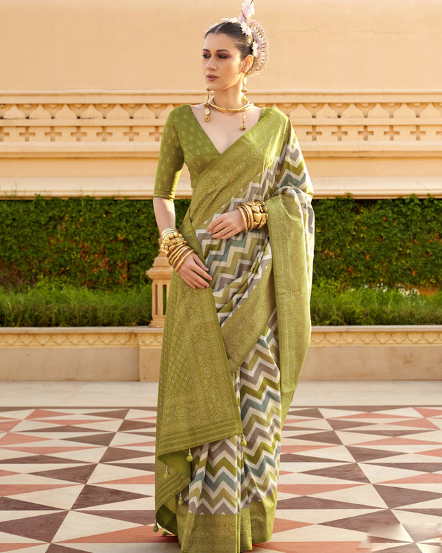Multicolor Silk Zari Woven Saree for Festival