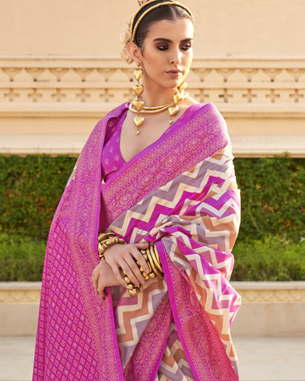 Multicolor Silk Zari Woven Saree for Festival