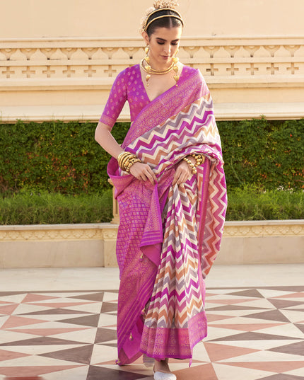 Multicolor Silk Zari Woven Saree for Festival