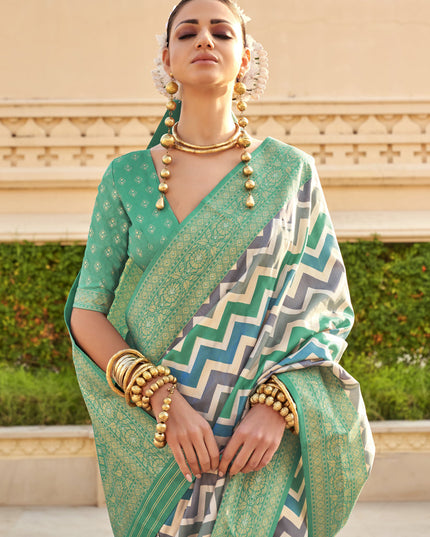 Multicolor Silk Zari Woven Saree for Festival