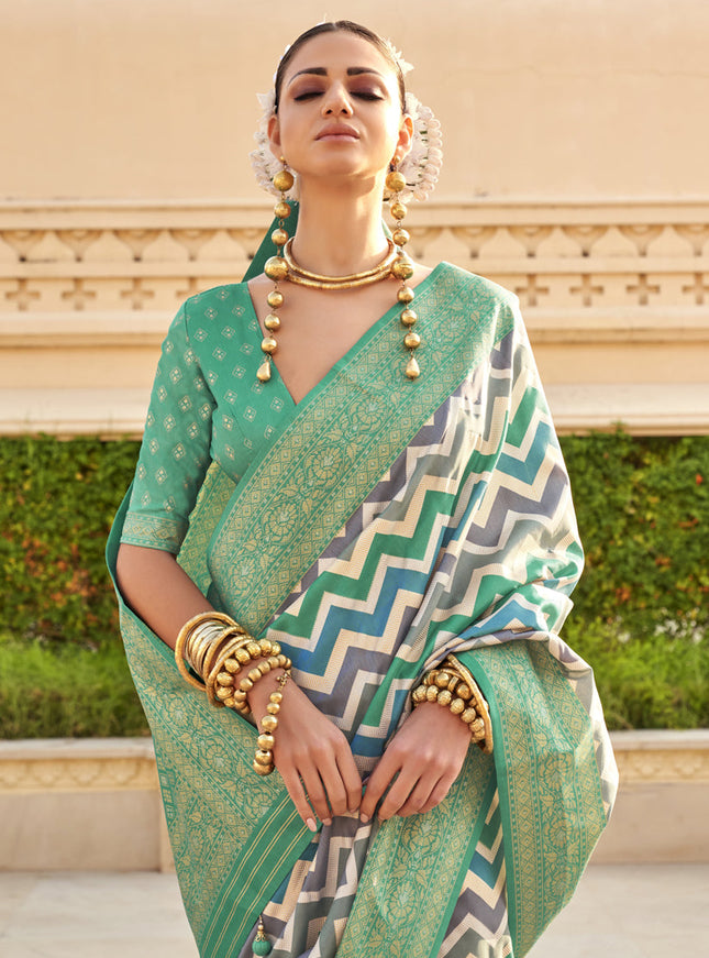 Multicolor Silk Zari Woven Saree for Festival