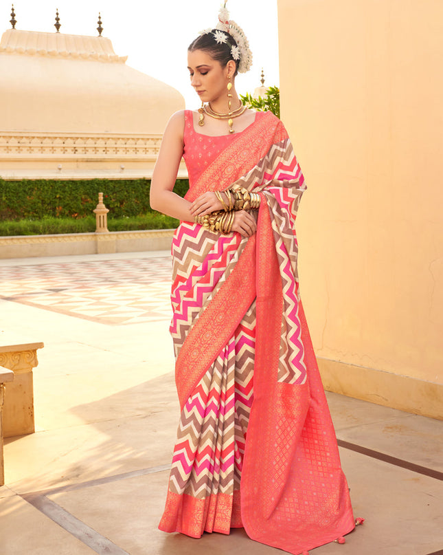 Multicolor Silk Zari Woven Saree for Festival