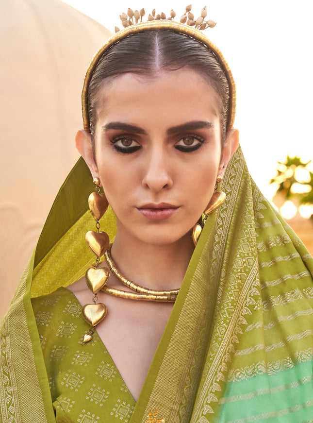 Multicolor Silk Zari Woven Saree for Festival