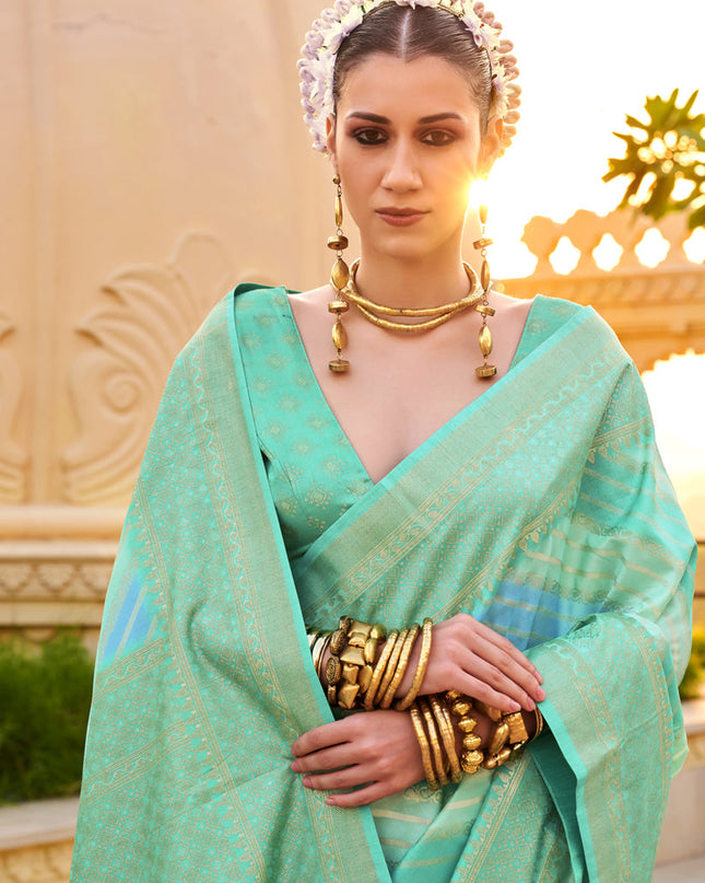 Multicolor Silk Zari Woven Saree for Festival