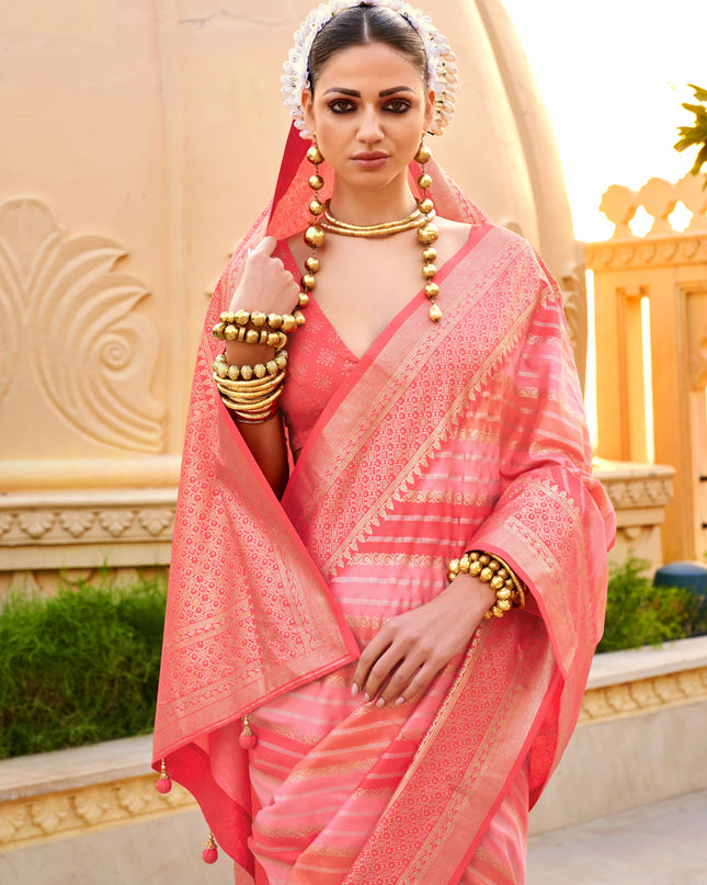 Multicolor Silk Zari Woven Saree for Festival