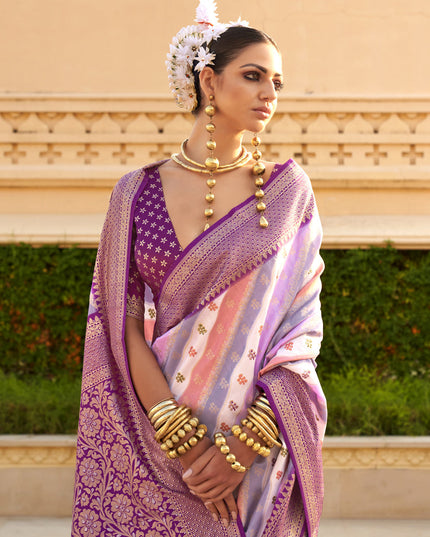 Multicolor Silk Zari Woven Saree for Festival